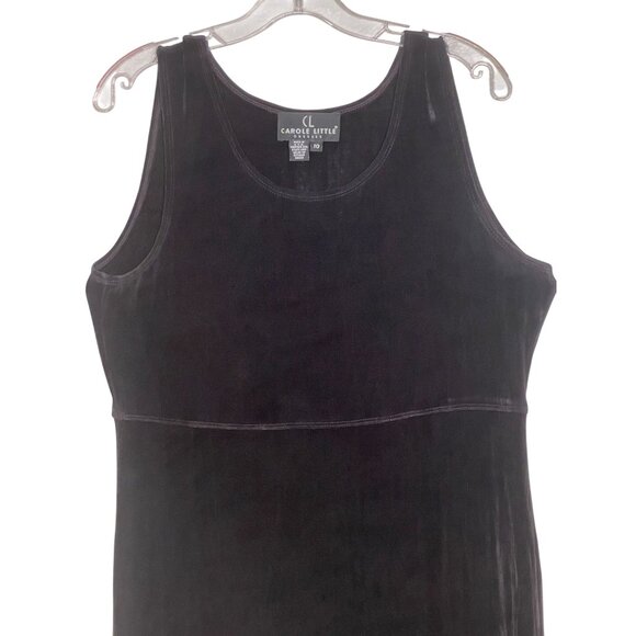 Carole Little Black Velvet Dress & Glitter Cardigan Set Size 10 Career VTG Y2K - Picture 9 of 16